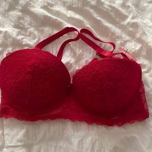 NWT Marilyn Monroe Womens Bra Strapless Convertible Lace Red 34C